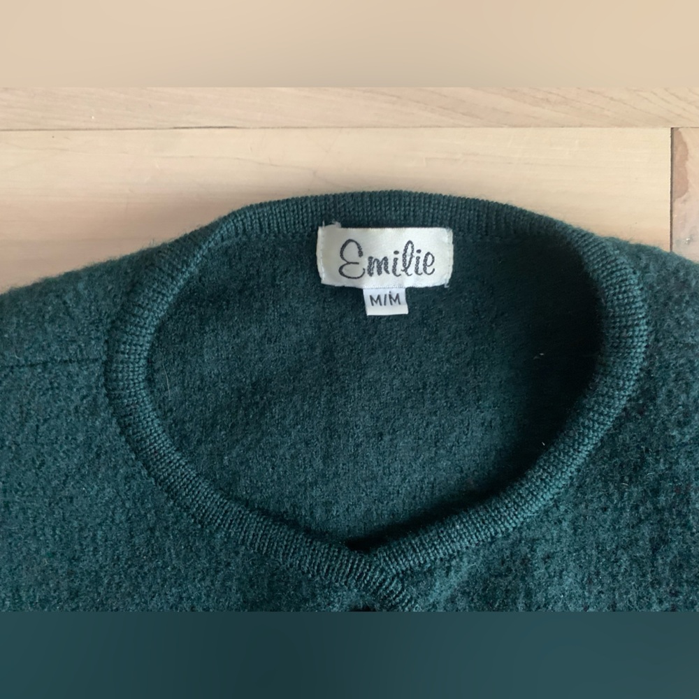 VINTAGE – Dark Green Alpine Embroidered Wool Cardigan - Picture 9 of 11